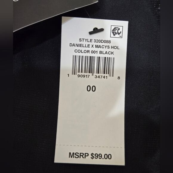 Danielle Bernstein Women’s Size 00 Puff Sleeve Satin Black Mini Dress MSRP $99 - Picture 9 of 14